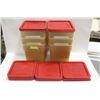 Image 1 : SIX CARLISLE 8QT FOOD INGREDIENT BINS W/ 14 LIDS