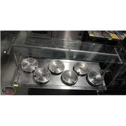 STAINLESS STEEL BUFFET SOUP STATION W/ SNEEZEGUARD