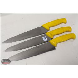 LOT OF 3 J.A. HENCKELS TWIN MASTER 9.5" CHEF'S