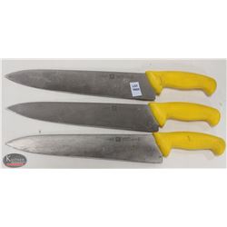 LOT OF 3 J.A. HENCKELS TWIN MASTER 9.5" CHEF'S