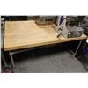 Image 1 : LARGE BUTCHER BLOCK TABLE ON CASTORS