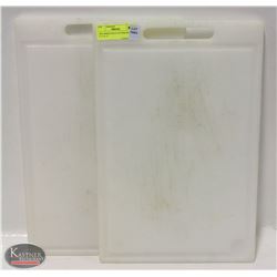 TWO WHITE POLY CUTTING BOARDS 17.5" X 11"