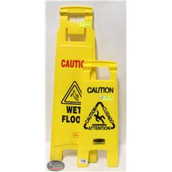 TWO A-FRAME WET FLOOR SIGNS