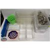 Image 1 : BOX W/ 1/3 SIZE POLY INSERTS, BINS & LIDS, SALT &