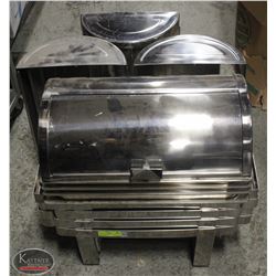 GROUP OF 4 S/S CHAFING DISHES W/ ROLLBACK LIDS