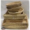 Image 1 : LOT OF 12 ASSORTED WICKER BASKETS & TRAYS