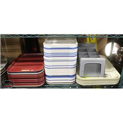 LOT OF APPROX 80 COMMERCIAL FOOD TRAYS