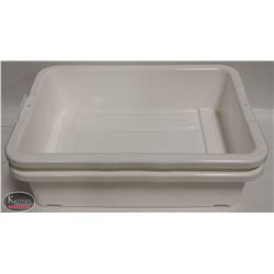 LOT OF 2 NEW 5" DEEP TOTE BOXES / BUS PANS