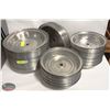 Image 1 : 4 STACKS OF STAINLESS FOOD SERVICE LIDS, 11 INCH