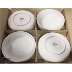 4 NEW 8" CRATE & BARREL PASTA BOWLS (IN BOX)