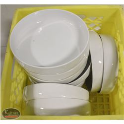 CRATE OF CRATE & BARREL 8" LOW BOWLS