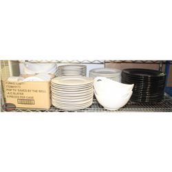 CONTENTS OF SHELF INCL: ASSORTED DISHES & BOWLS