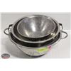 Image 1 : LOT OF 4 ASSORTED SIZE STAINLESS STEEL COLANDERS