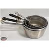 Image 1 : LOT OF 4 ASSORTED SIZE SAUCE PANS. SIZES RANGE