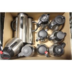 LOT OF 11 ASSORTED STAINLESS STEEL INSULATED
