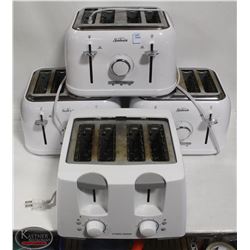 LOT OF 3 SUNBEAM 4 SLICE TOASTERS W/ ONE