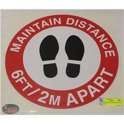 16" RED MAINTAIN DISTANCE FLOOR DECAL