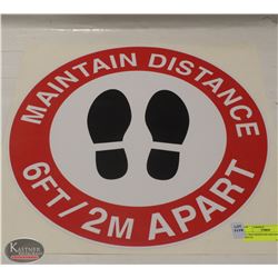 16" RED MAINTAIN DISTANCE FLOOR DECAL