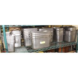 LOT OF ASSORTED STAINLESS STEEL FOOD INSERTS