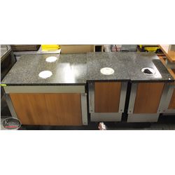 LOT OF 3 MOBILE  SERVICE COUNTER W/ GARBAGE