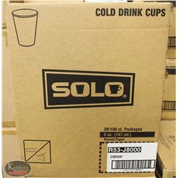 CASE OF 3000 SOLO 5OZ WAXED PAPER CUPS