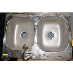 DUAL-WELL STEEL DROP IN SINK
