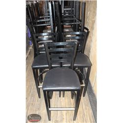 LOT OF 15 BLACK METAL & LEATHERETTE BAR HEIGHT