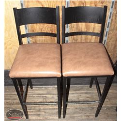 LOT OF 16 METAL & BROWN LEATHERETTE BAR HEIGHT