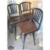 Image 1 : LOT OF 19 DARK WOOD & METAL SWIVEL BAR HEIGHT