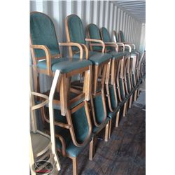 LOT OF 24 WOOD PADDED ARMCHAIRS