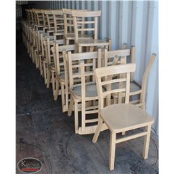 LARGE LOT OF APPROX. 70 METAL WOOD-GRAIN CHAIRS
