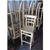 Image 1 : LOT OF 9 METAL WOOD-GRAIN BAR CHAIRS