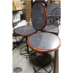 LOT OF 6 ROUND TOP BAR HEIGHT TABLES