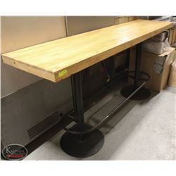 8' LIGHT WOOD TOP BAR HEIGHT TABLE