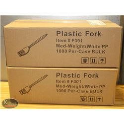 2 CASES OF 1000 PLASTIC FORKS (2000 TOTAL)