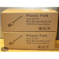 2 CASES OF 1000 PLASTIC FORKS (2000 TOTAL)