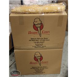 2 CASES OF 550 WAFFLE CONES. (1100 TOTAL)
