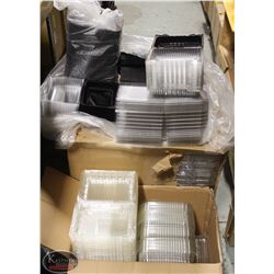 LARGE LOT OF ASSORTED CLAMSHELL TAKEOUT CONTAINERS