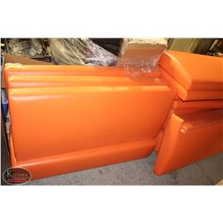 6 ORANGE VINYL SEATING BOOTHS