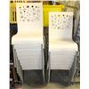 Image 1 : 8 WHITE PLASTIC CHAIRS W/ METAL LEGS