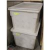 Image 1 : TWO LARGE CAMBRO TOTES W/ REVERSIBLE LIDS FULL OF