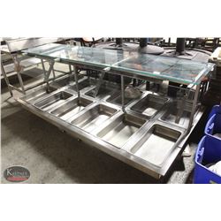 LARGE 12 WELL DROP-IN BUFFET STATION W/ GLASS