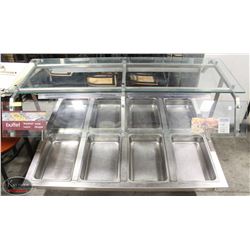 LARGE 8 WELL DROP-IN BUFFET STATION W/ GLASS