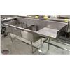 Image 1 : S/S 3 WELL SINK WITH DRAINBOARD