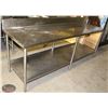 Image 2 : 8' STAINLESS STEEL WORKTABLE W/ UNDERSHELF &