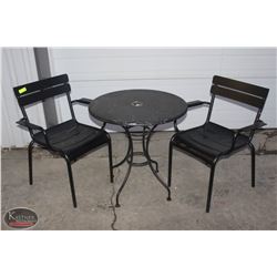 28" CIRCULAR ALL-METAL OUTDOOR / PATIO TABLE W/ 2