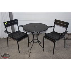 28" CIRCULAR ALL-METAL OUTDOOR / PATIO TABLE W/ 2