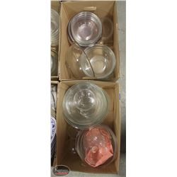 LOT OF 2 BOXES OF ASSORTED GLASS BOWLS