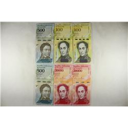 6 PIECES 2017 CRISP UNC VENEZUELA CURRENCY