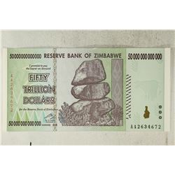 2008 ZIMBABWE 50 TRILLION DOLLARS CRISP UNC